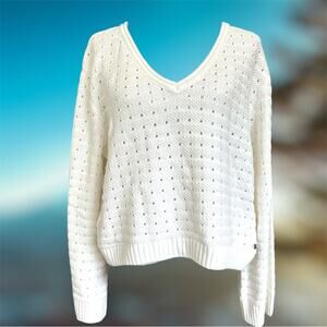 Roxy Do You Good V-Neck Sweater Bell Sleeves NWT